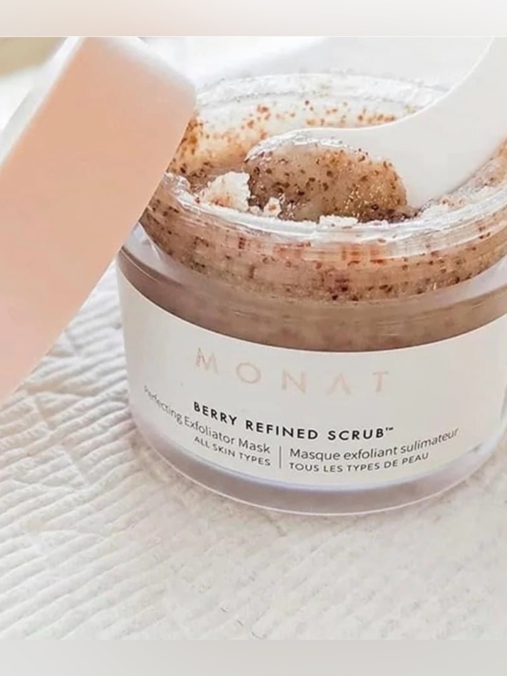 MONAT Berry Refined Scrub - Pink Exfoliating Mask NEW